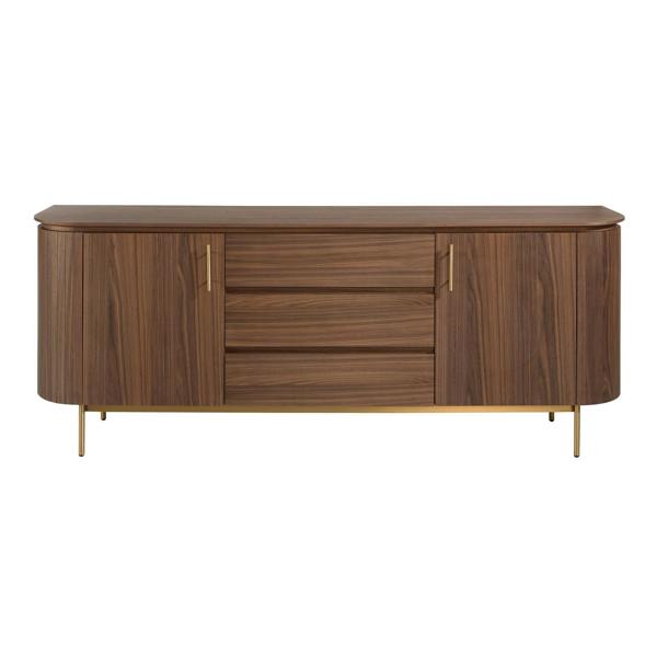 Angel Cerdá Sideboard walnut and golden polished steel 3228