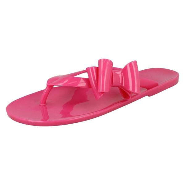 Spot On Ladies Spot On Flat Jelly Toe Post Sandal