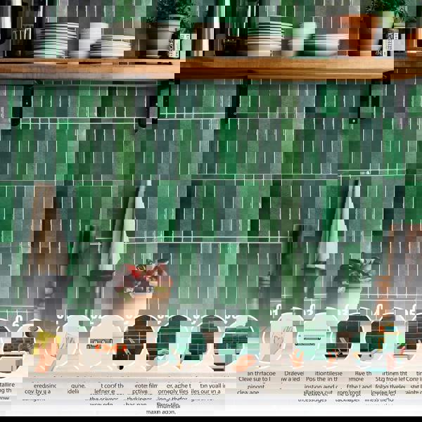 WALPLUS Dark Mose Green Rectangular 3D Sticker Tile 12 x 12 inches / 30.5 x 30.5 cm - 6pcs in a pack