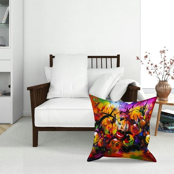 Warren Reed Abstract Halloween Painting Floor Cushion