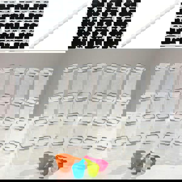 Gr8 Home 24 Pcs Clear Plastic Food Storage Containers Set With Clip Seal Lock Boxes Lids