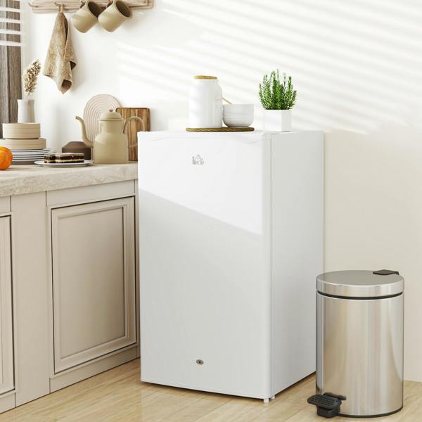 HOMCOM 91L Freestanding Under Counter Fridge with Lock - White