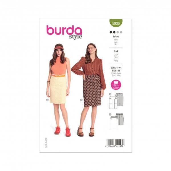 Burda Sewing Pattern 5936 Skirts For Women, 8-18 (34-44) - Easy