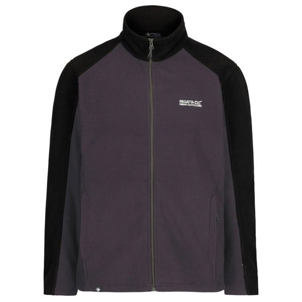 Regatta Great Outdoors Mens Hedman II Two Tone Full Zip Fleece Jacket - Iron/Black