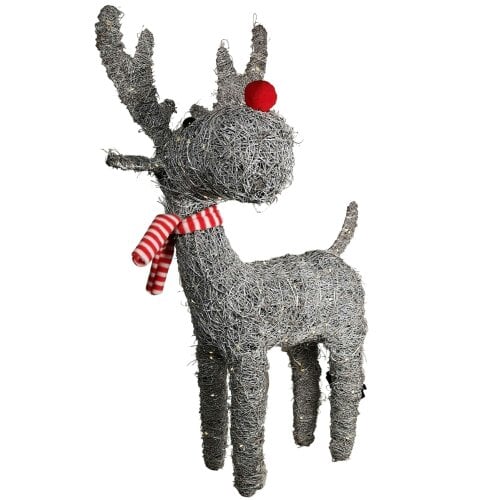 Samuel Alexander 71cm Battery Operated Rattan Woven Comet Reindeer with Warm White LEDs