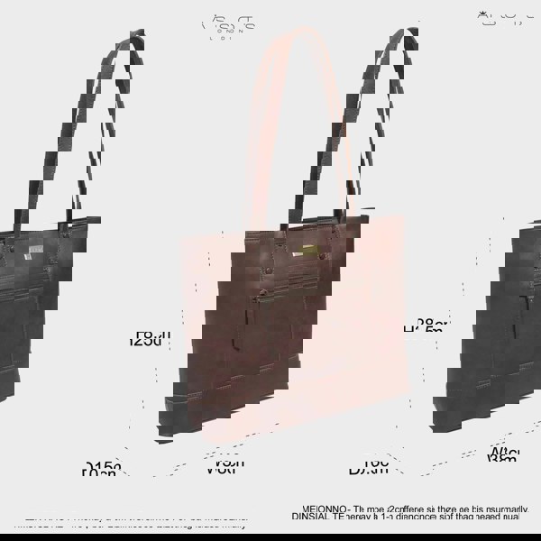 Assots London 'MILLIE' Brown Oily Chestnut Real Leather Designer Tote Work Bag