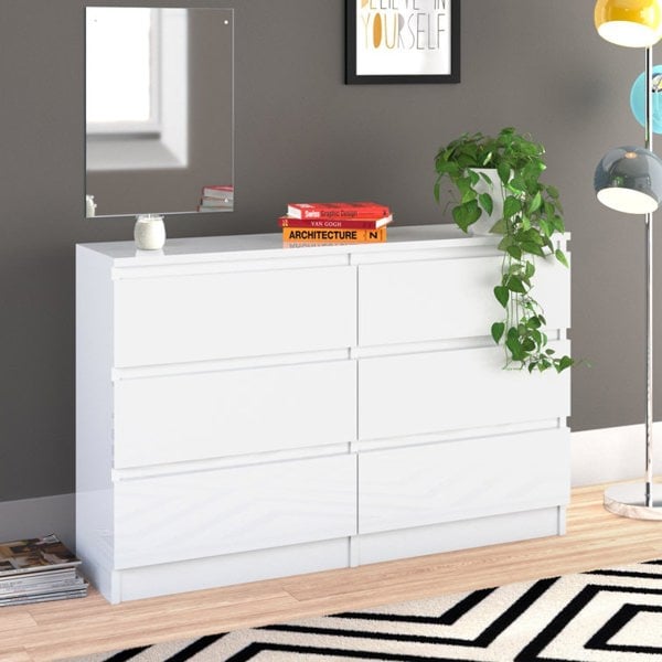 Carlton 6 Drawer Cabinet in Matt White