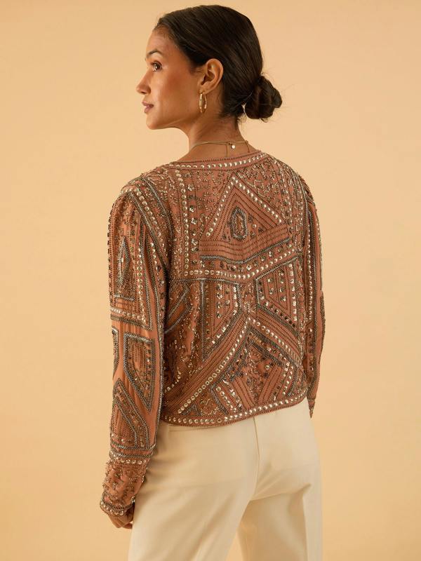 Rose & Nancy Briar Mink Pink Sequin Trophy Jacket