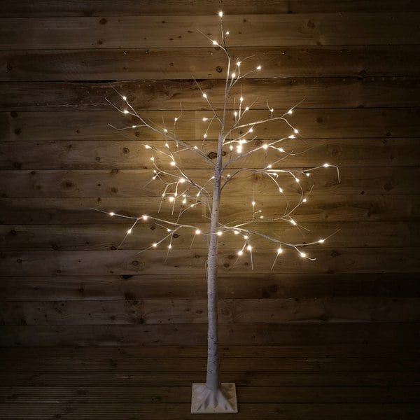 Samuel Alexander 1.8m (6ft) Indoor Outdoor Christmas Lit Birch Tree with 80 Warm White LEDs