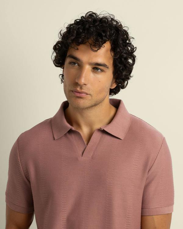 Larsson & Co Arne - Stripe Textured Polo Shirt