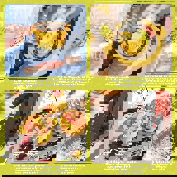 deAO Toys Kids Play Kitchen Fried Chicken Shop Pretend Food Truck with Lights