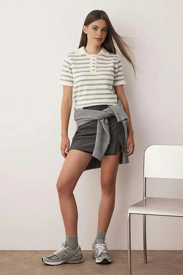 WOVCOR Soft Textured Striped Knit Sweater