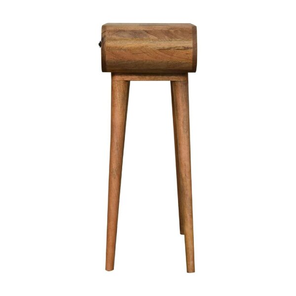Wyld Haus Cagliari Mini Curved Natural Mango Wood Console Table with Drawer