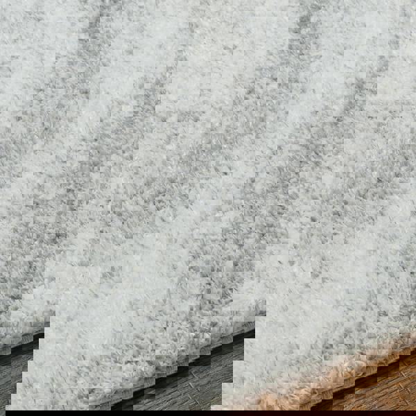 Livabliss Cloudy Shag-Solid Color Ivory Grey Plush Soft Pile Rug