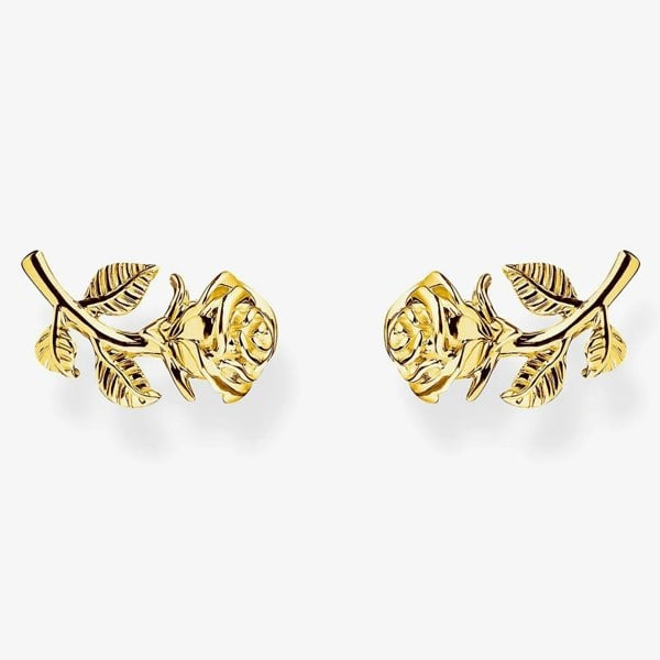 THOMAS SABO 18ct Gold Plated Rose Stud Earrings H2314-413-39