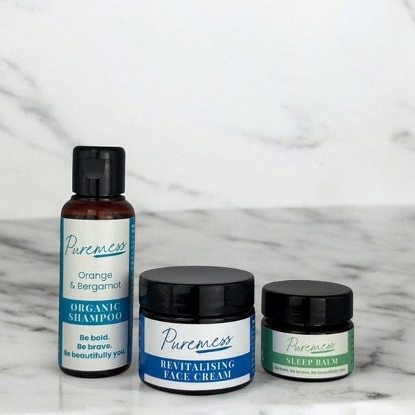 Puremess Men’s Refresh & Recharge Bundle | Organic Shampoo, Sleep Balm & Revitalising Face Cream
