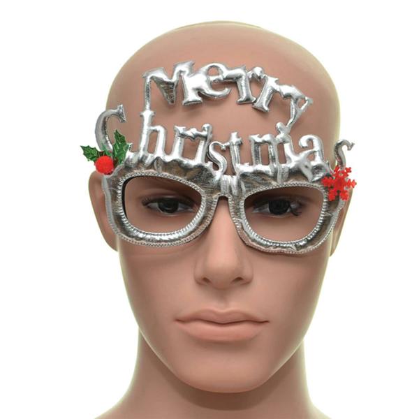Silver Merry Christmas Glitter Party Glasses for Festive Dress-Up, Photo Props and Holiday Fun image 5