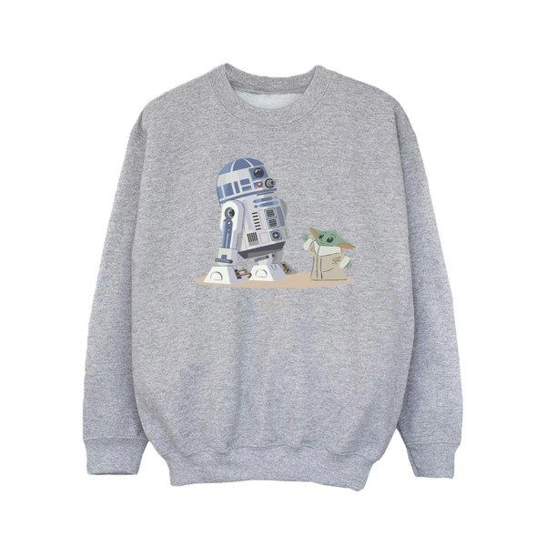 Star Wars Girls The Mandalorian R2D2 And Grogu Sweatshirt - Sports Grey