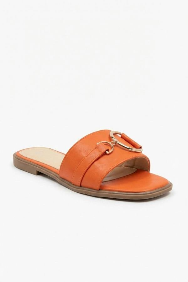 Ashleigh Gold Detail Sliders - Orange_wb
