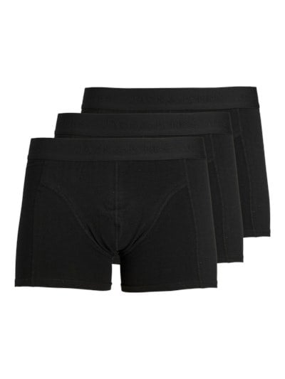 Jack & Jones WAISTBAND 3 Pack Trunks Mens Black