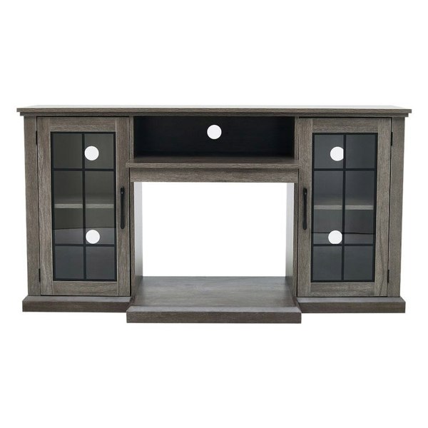 5ft Freestanding Fireplaces 3-Sided Electric Fireplace Rustic Grey TV Stand With Remote Control Freestanding Fireplaces Living and Home
