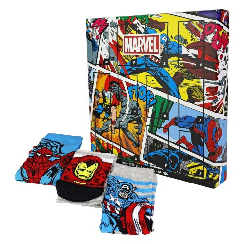 Disney 12 Day Marvel Boys Christmas Advent Calendar Novelty Superhero Socks Gift Set