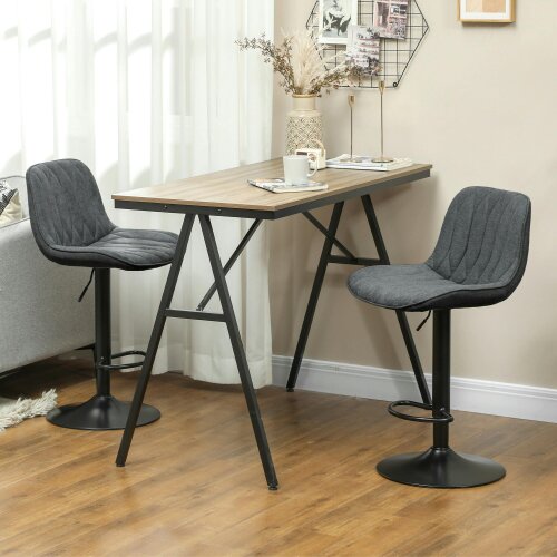 HOMCOM Bar Stools Set of 2, Modern Armless Bar Chairs, Brown