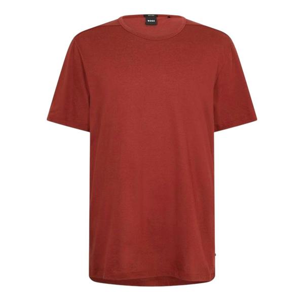 Boss Mens Tiburt Plain T-Shirt - Brown - 