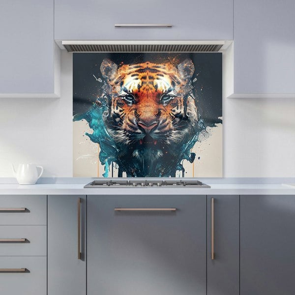 Warren Reed - Designer Tiger Face Splashart Kitchen Splashback