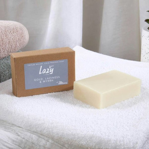 Lazy Linen Gold, Laziness & Myrrh Soap Bars - 4 Pack