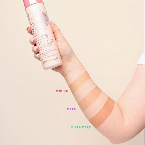 Sunkissed Self Tan Mousse Dark 200ml 95% Natural