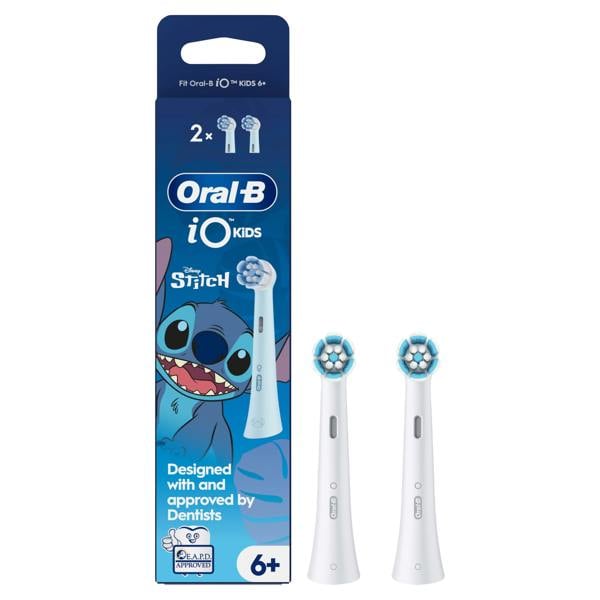 Oral-B iO Kids 6+ Disney Stitch Electric Toothbrush Head, Gentle on wobbly teeth & gums, 2