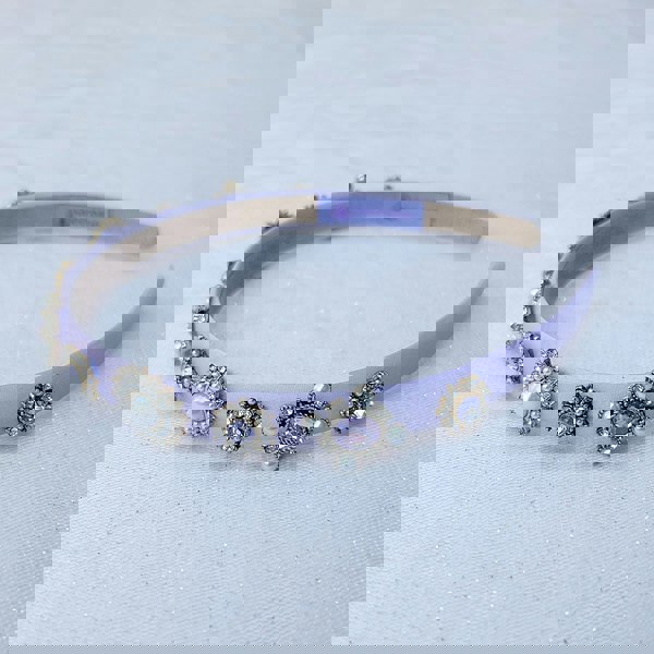 Lilac headband thin hair band with Pearls and Jewels guest