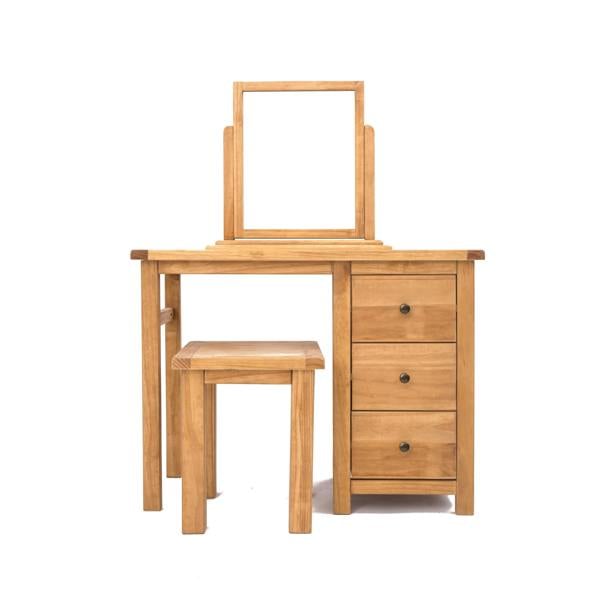 Lugo 3 Drawer Dressing Table Set Brass Knob