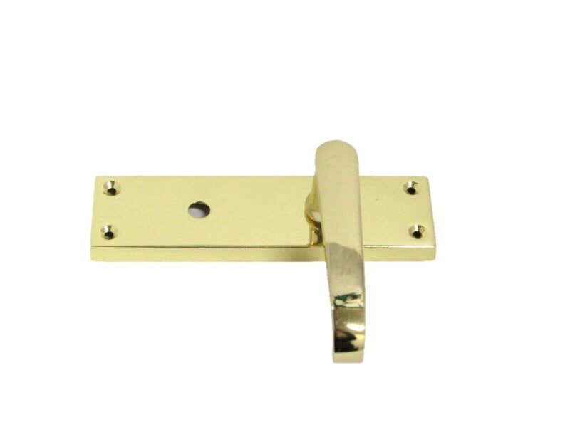 EDH Door Hardware Victorian Straight Brass Bathroom Door Handles – Interior Lock Handle