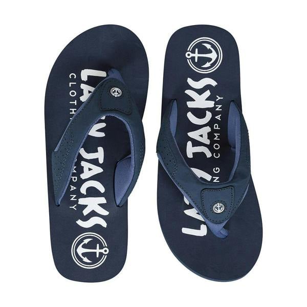 Lazy Jacks Mens Cushioned Flip Flops - Marine