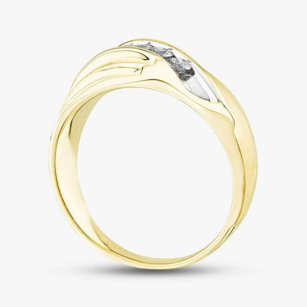 T. H. Baker 9ct Yellow Gold 0.50ct Brilliant Cut Diamond Crossover Ring THR39782-50 (YG)