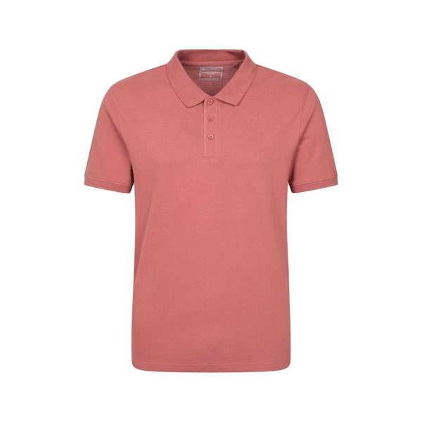Mountain Warehouse Mens Dawnay Textured Pique Polo Shirt - Rust