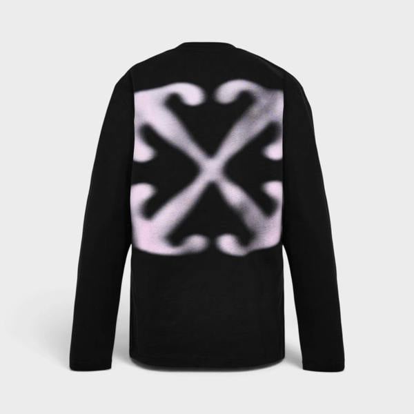 Off-White Arrow Skate Long Sleeve T Shirt Black Pink