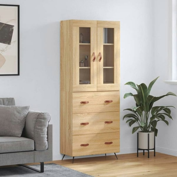 Berkfield Highboard Sonoma Oak 69.5x34x180 cm Engineered Wood