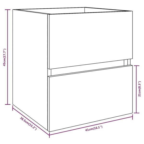Berkfield Sink Cabinet Smoked Oak 41x38.5x45 cm Engineered Wood