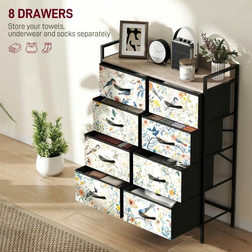 Wyld Haus Tonona Wooden White 8 Drawer Storage Chest