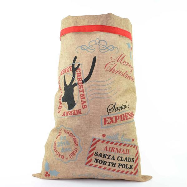 Large Vintage Hessian Christmas Stocking Sacks, Brown, 12 Pack, 70 x 50 cm image 4