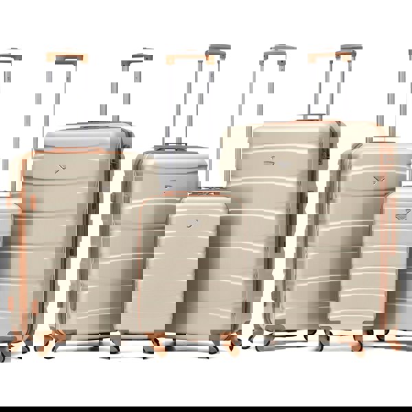 Flight Knight Set of 3 Hard Shell Suitcase Cabin & Check in Cases with TSA Lock