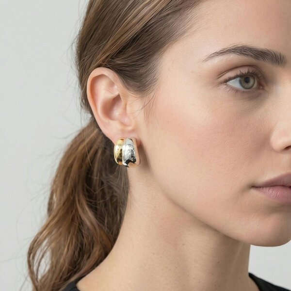 Uchi & Soto Nami Mixed Metals Oversized Stud Earrings