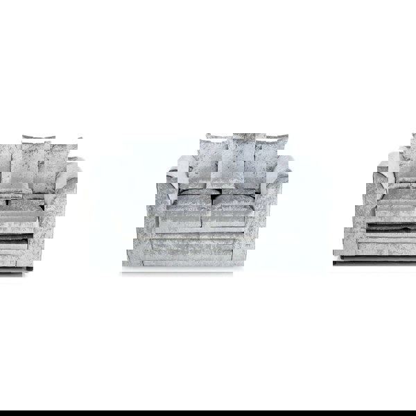 SQUAREBOXX Dylan Crushed Velvet 3+2 Seater Fabric Sofa in Silver