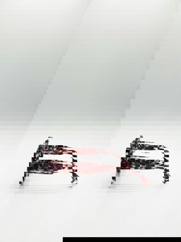 SVNX Oversized Chunky Rectangle Sunglasses in Brown multi