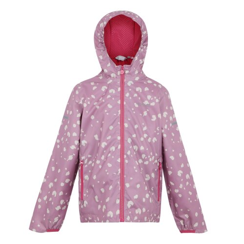 Regatta Childrens/Kids Lever II Camo Waterproof Jacket - Lilas/Light Vanilla/Beaujolais