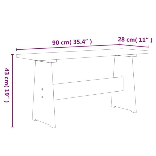 Berkfield Dining Table with Bench White Solid Pinewood