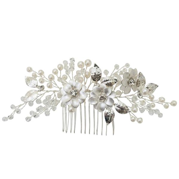 Gold Trip Frosted Flower Hair Comb